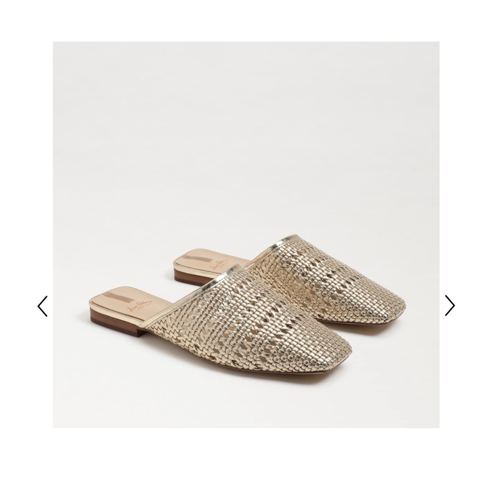 Sam Edelman gold woven slippers